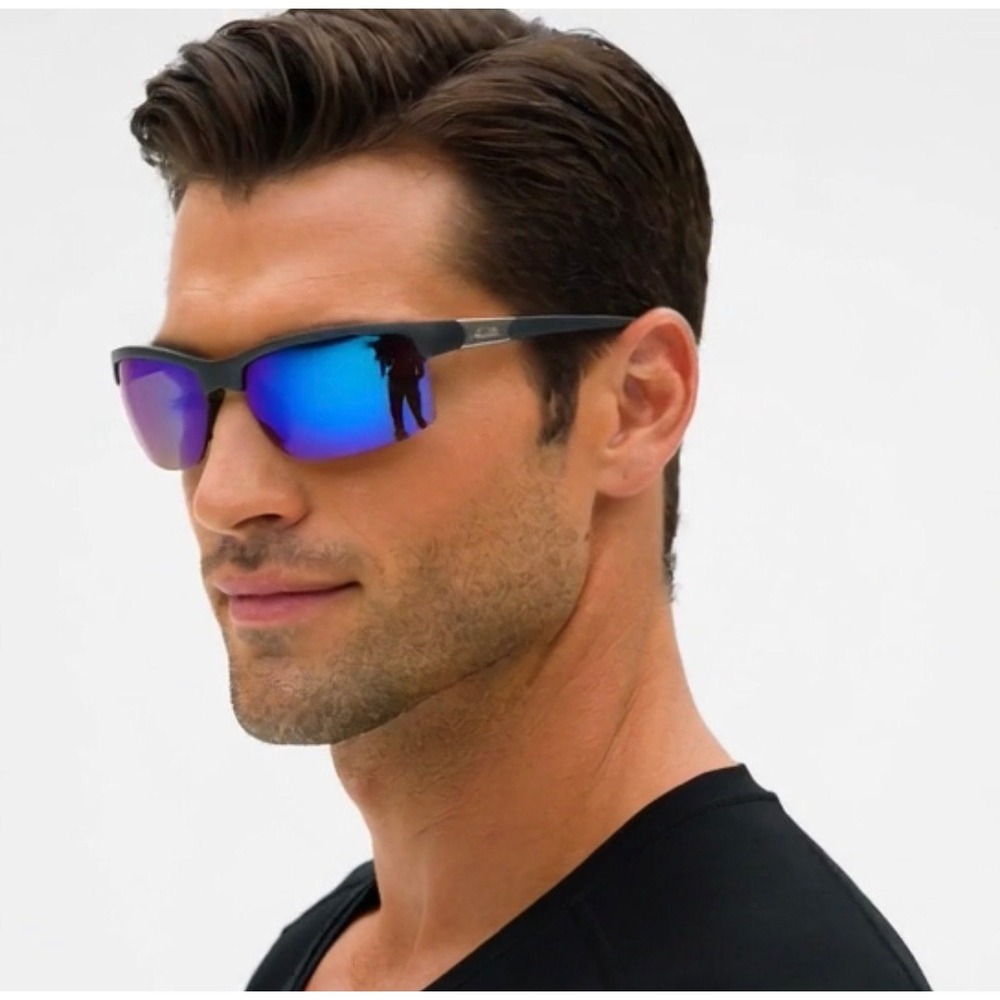 Men Sunglasses Driving Light Weight Comfortable Performance Blue Lens Sporty New